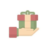 vector de diseño de estilo plano de icono de regalo de navidad