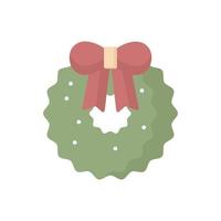 Christmas Wreath icon flat style design vector