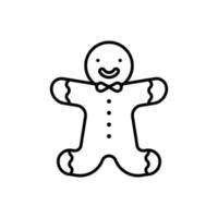 Gingerbread Man icon outline style design vector