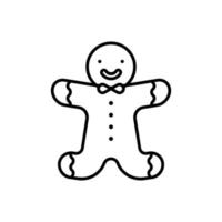 Gingerbread Man icon outline style design vector