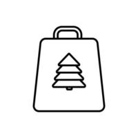 vector de diseño de estilo de contorno de icono de bolsa de navidad