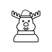 Reindeer icon outline style design vector