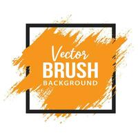 Ink grunge orange color brush stroke with black frame vector