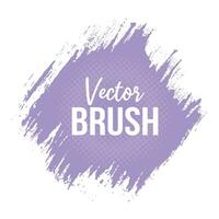 Abstract grunge purple color brush stroke with halftone dot effect vector