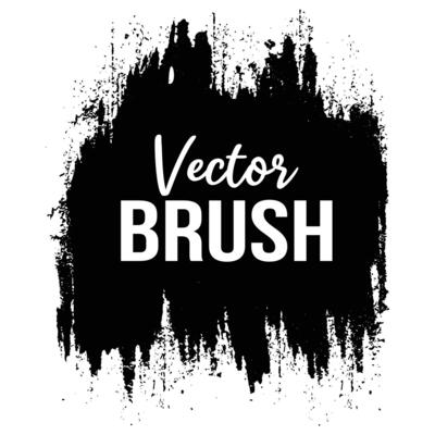 Modern black color abstract white brush stroke