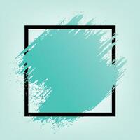 Abstract gradient blue color brush stroke with black frame vector