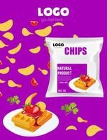 chips packaging template vector art colorful