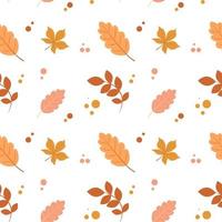 Seamless pattern with acorns and autumn leaves. Perfect for wallpaper, gift paper, pattern fills, web page background, autumn greeting cards. vector
