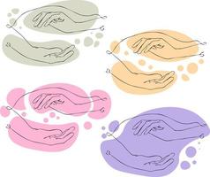 Hands one line drawing vector