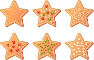 Gingerbread cookies set vector