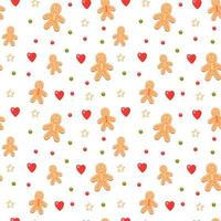 Gingerbread man pattern vector