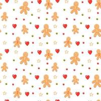 Gingerbread man pattern vector