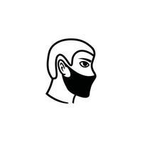 Man Head Wearing Face Mask illustration vector