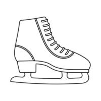 Outline of winter figure skates. vector illustration