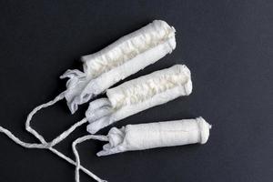 Sewn cotton wool for use as tampons photo