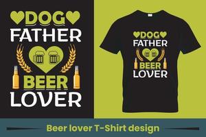 Beer t shirt design for beer lover. Beer glasses vector free Vector, typography vector t shirt design