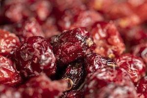 Dried red cranberries with sugar syrup photo