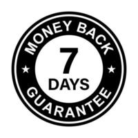 7 days money back warranty icon vector for graphic design, logo, website, social media, mobile app, UI illustration