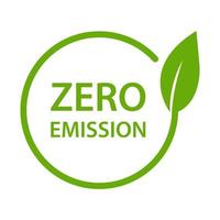 Zero emission icon vector CO2 neutral green sign for your web site design, logo, app, UI.illustration