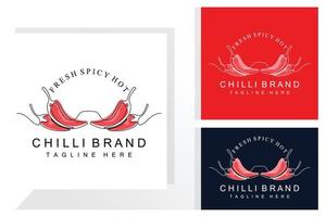 Spicy Chili Logo Design, Red Vegetable Illustration, Kitchen Ingredients, Hot Chili Vector Brand Products