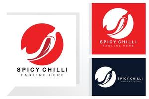 Spicy Chili Logo Design, Red Vegetable Illustration, Kitchen Ingredients, Hot Chili Vector Brand Products