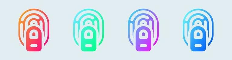 Fingerprint solid icon in gradient colors. Biometric signs vector illustration.