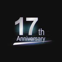 Silver 17th year anniversary celebration Modern logo vector