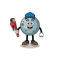 asteroid illustration cartoon as a plumber vector