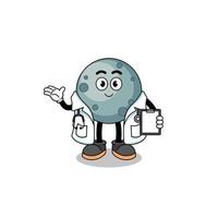 Cartoon mascot of asteroid doctor vector