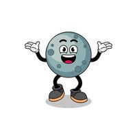 asteroid cartoon searching with happy gesture vector