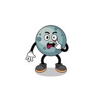 Character Illustration of asteroid with tongue sticking out vector
