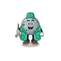 Illustration of asteroid mascot as a surgeon vector