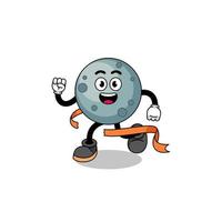 Mascot cartoon of asteroid running on finish line vector