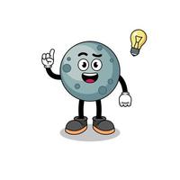 asteroid cartoon with get an idea pose vector