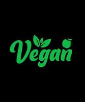 diseño de camiseta de vector de logotipo vegano