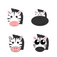 Cute Zebra set vector