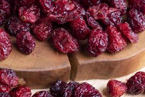 Dried red cranberries with sugar syrup photo