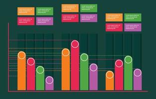 Negative Trend Bar Graph Colorful Chart Depreciation Business Economic Recession vector