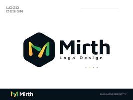 Abstract and Creative Letter M Logo Design with Yellow and Green Gradient Blend Style. Suitable for Business and Technology Logos vector