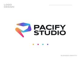 Abstract and Creative Letter P Logo Design with Colorful Blend Style. Suitable for Business and Technology Logos vector