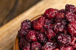 Dried red cranberries with sugar syrup photo