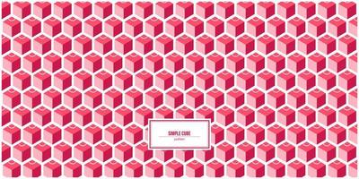 simple 3D cube pattern with dominant pink colors vector