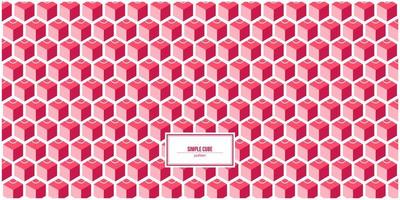 simple 3D cube pattern with dominant pink colors vector