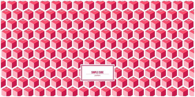 simple 3D cube pattern with dominant pink colors