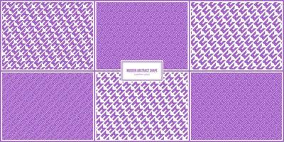 6 pattern pack of modern abstract shape with purple dominant color vector