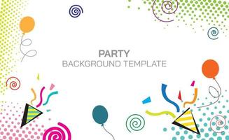 Abstract illustration party vidvid colors punchy vector design  on white background have blank space. Funny colorful invitation template.