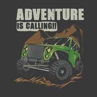 la aventura llama diseño y logotipo de camiseta de ilustración offroad vector