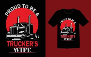 Trucker t shirt design vector