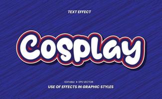 texto de cosplay: el texto se puede editar nuevamente a través de la configuración de estilo gráfico. utilizados como elementos de diseño de celebraciones, medios de texto promocionales y otros. vector