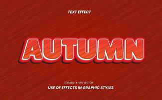 Autumn Text 3D Effect. Text for Fall Event Use and Easy to edit via Graphic Style settings vector